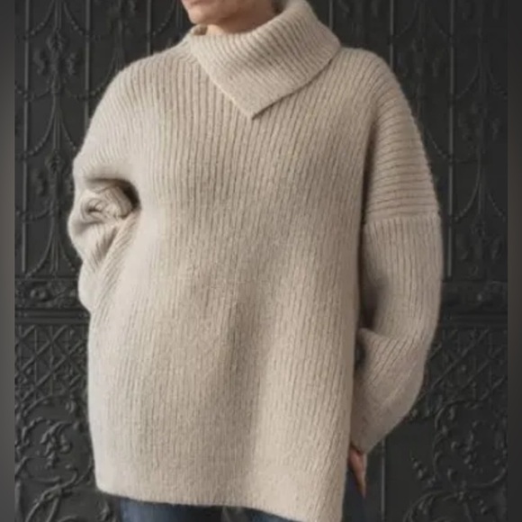 Lauren Manoogian Rib Split Turtleneck Sweater - Picture 8 of 8